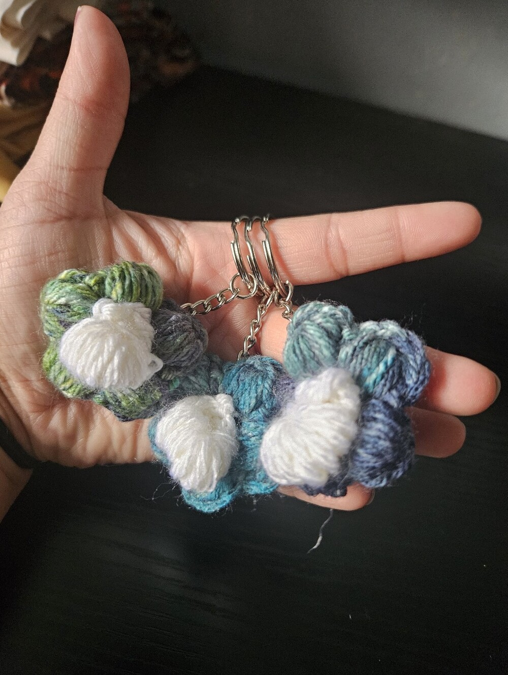 Handmade Crochet Flower Keychain - Picture 2 of 6